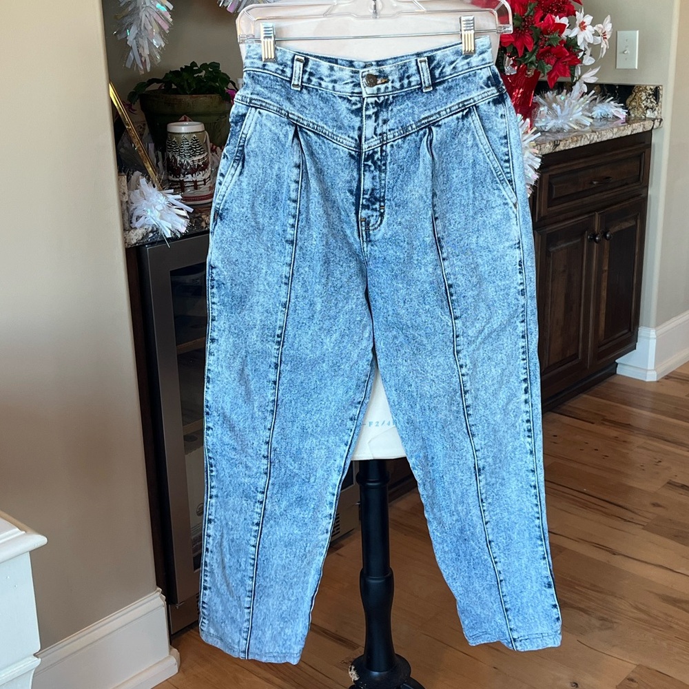Vintage Jeans High Rise Waist Action West Womens 7 Acid Wash